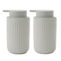 BosilunLife Foaming Soap Dispenser Set - Grey Ceramic Foam Hand Soap Dispenser 12oz with Rust Proof Pump, Easy Pressing, Refillable for Kitchen, Bathroom - 2 Pack - color: Grey-foam Pump