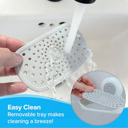 SlipX Solutions Strong Hold Soap Saver, Suction Cup Soap Holder, Must Have Universal Kitchen & Bathroom Shower Accessories, White - color: White, size: Single Tray (1 Pack)