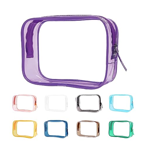 Buminee Clear Travel Toiletry Bag, Lightweight Transparent TSA Cosmetic Pouch, Multipurpose For Traveling - Purple 1 Pack - color: purple