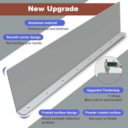 Gutter Valley Splash Guards, 15.7 x 3.5 Inch 8 Pack Gutter Guard, Aluminum Rain Gutter Guard Downspout Rain Diverter for Roof Shingle, Rain Drip Guard for Straight House (Gray) - color: Gray-D