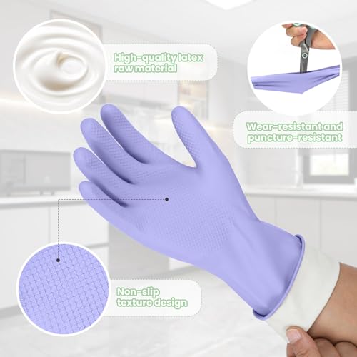Jsocoah Cleaning Gloves for Dishwashing, 4/5 Pairs Reusable Kitchen Gloves for Wash, Household Cleaning Glove for Dishes Pet - color: Multicolor-5 Pairs
