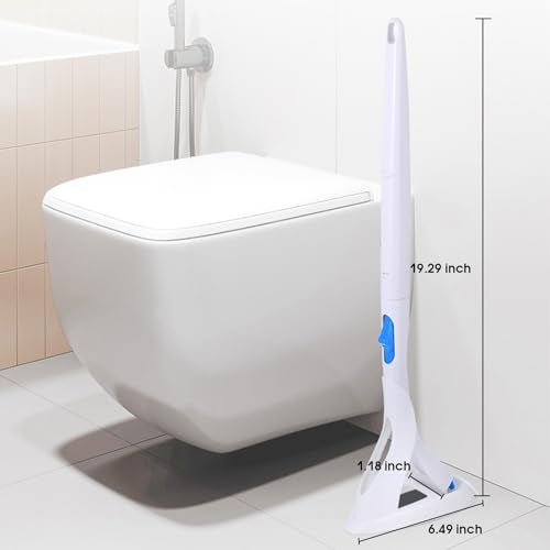 Disposable Toilet Brush, Toilet Bowl Brush and Holder with Cleaner Refill Pads, Wall-Mounted Toilet Brush,Toilet Brush Wand Starter Kit,1 Wand + 12 Refills(Flushable) + 1 Stand + 1 Hook
