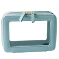 SANHECUN Toiletry bag waterproof cosmetic organizer with handle large opening for travelling (Blue) - color: Blue