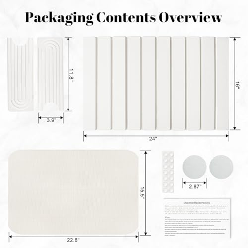 3PCS Set Large Stone Drying Mat for Kitchen Counter Foldable Collapsible Fast Drying Stone Dish Mat Water Absorbing Natural Diatomaceous Earth Bath Mat Quick Dry Stone Tray Bathroom Countertop, White - color: White