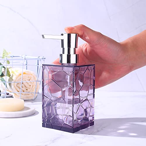 YAUKPH 2 Pack Lavender Purple Rust Proof Soap Dispenser | Acrylic material for bathroom and kitchen countertops - color: 2 Pack Purple