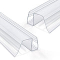 Bathroom Shower Glass Door Bottom Seal Strip, 2PCS 36 Inch Long Clear PVC Seal Strips for 5/16"(8mm) - 3/8"(10mm) Thick Framless Glass Door Panel - style: (5/16"-3/8") X 36"