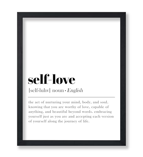 Poster Master Definition of Self Love Print - Typography Poster - Dictionary Art - Minimal Gift for Men & Women - Motivational Decor for Bedroom, Living Room or Dorm - 11x14 UNFRAMED Wall Art - color: Style04, size: 11"L x 14"W