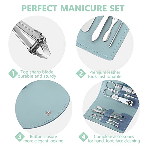 12 Set Manicure Set Bulk Mini Manicure Nail Clipper Kit 7 in 1 Stainless Steel Professional Nail Care Pedicure with Travel Portable Bag Grooming Kits for Women Men Home(Multi Color) - color: Multi Color