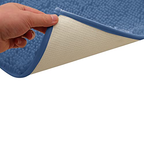 Non-Slip Bath Rug,Extra Soft Microfiber Bedroom Shag Carpet with Anti-Slip Backing,Water/Dust Absorbent Fast Dry Shower Mat,Sound Insulated Stairs Pad,Machine Washable (NavyBlue,24 x 24 Inches) - color: Navyblue, size: 2' x 2' (Rectangular)
