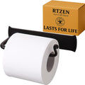 RTZEN Bathroom Toilet Paper Holder - Handcrafted Rustic Wrought Iron Wall Decor Toilet Roll Holder - Black Matte Wall Mount Bar for Modern Farmhouse Bathroom Decor - style: High End