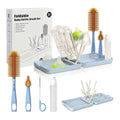 YOTIME Travel Bottle Brush, Travel Bottle Cleaner Kit with Foldable Bottle Drying Rack, for Visit Friends and Relations, Baby Travel Essentials, BPA Free, Blue - color: Blue