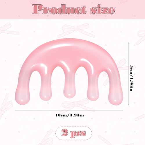 2 Pcs Resin Massage Comb Scalp Massage Tool for Scalp Care Muscle Relaxation Gua Sha Meridian Massage-Tool for Head and Neck