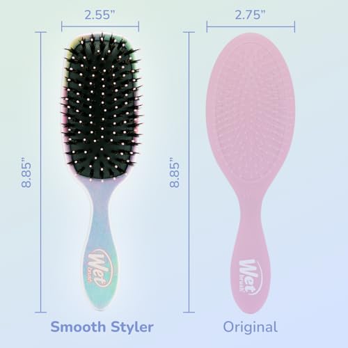 Wet Brush Shine Enhancer Color Wash Stripes, Paddle Hair Detangler Brush with Ultra-Soft Intelliflex Bristles, Infused With Natural Argan Oil, Shiny & Smooth, Wet or Dry, For All Hair Types - color: Color Wash Stripes, size: 1 Count (Pack of 1)