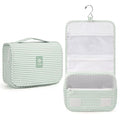 Narwey Small Hanging Toiletry Bag for Travel Women Girl, Striped Toiletries Travel Bag with Hook, Hanging Makeup Bag Organizer Make Up Cosmetic Bags, Gifts for Kids Teen (Mint Green Stripe) - color: Y-Mint Green Stripe