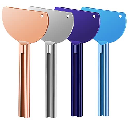 4PCS Toothpaste Squeezer,Tube Squeezer, Metal Tube Presser Tube Roller Tube Wringer Keys Dispenser Roller for Toothpaste Cosmetic Oil Cream Paint Squeezer(4 Color)