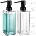 GMISUN Glass Soap Dispenser with Stainless Steel Pump, Clear Hand Soap Dispenser for Bathroom, 12 fl oz/350ml Hand and Dish Soap Dispensers Set for Kitchen, Refillable Liquid Soap and Lotion Bottle - color: Clear Bottle + Black Pump