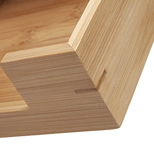 Bamboo Napkin Holder Square, 7.5" x 7.5" x 2.5", Wood Napkin Tray, Wooden Luncheon Napkin Holder for Kitchen Table Countertop - size: 7.5" x 7.5" x 2.5"