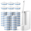 Disposable Toilet Brush Cleaning System with 50pcs Refills Pads Replacement Heads Wall Mounted Toilet Wand Kit Bathroom Maintenance Set