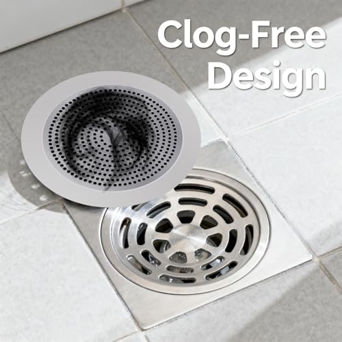 Shower Hair Drain Catcher - Stainless Steel, 5.7in Wide Rim for Robust Bathtub Adhesion, Easy Maintenance, Prevents Clogs, Perfect for Homeowners, Renters, Parents, Pet Owners