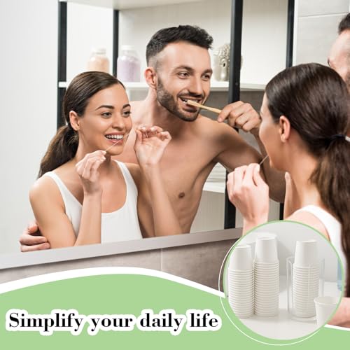 200 Pack Bathroom Cups 2 oz White Mouthwash Cups Disposable Mini Espresso Paper Cups for Bathroom Travel Picnic (White, 2, ounces)