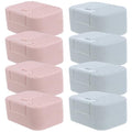 PRETYZOOM Portable Travel Soap Box Waterproof Soap Container with Lid for Outdoor Camping Gym Bathroom Use 8pcs Pink Blue Storage Case Set