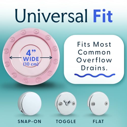 SlipX Solutions Bottomless Bath, Essential Overflow Drain Cover for Bathtub, Best Bath Accessories for Women, Adds Inches of Water to Your Tub for Deeper Soak, 4" Diameter, Coral - color: Coral