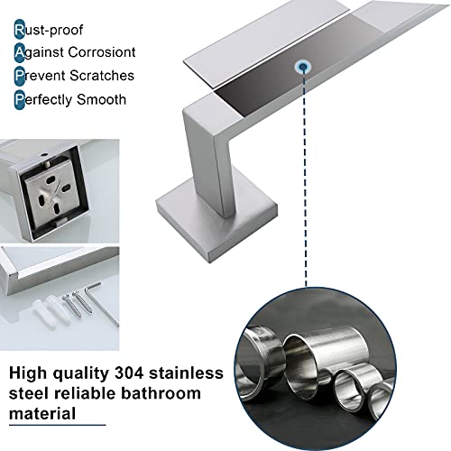 Brushed 4-Piece Bathroom Hardware Set Premium Stainless Steel Bath Towel Bar Sets Wall Mounted Bathroom Toilet Paper Holder with Shelf Set, 23.6 Inch - color: Brushed Nickel, size: 4-Pieces Set-B