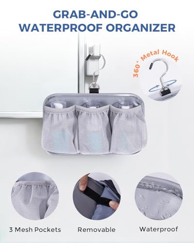 WANDF PU Leather Toiletry Bag for Men, Dopp Kit with Hanging Pouch | Water-Resistant Fabric, Travel Bag for Toiletries, Compact Storage, Shaving Accessories, Weekend Trips - color: Medium Plus, Dark Gray, size: Medium Plus
