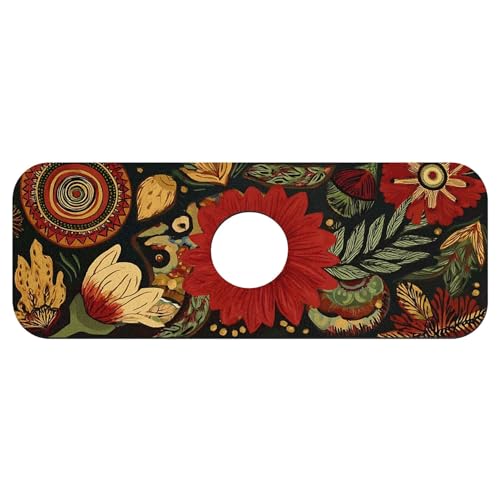 Faucet Fast Absorbent Pad - Bohemian Floral Mandala , Suitable For Kitchen, Bathroom, Island And Other Scenes - color: Bohemian Floral Mandala