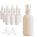 12Pack 4oz White Glass Pump Bottle with Pump Dispenser,120ml Small Dispenser, Travel Size Refillable Botttles for Lotions,Sercums,Essential Oils - color: 4oz White(12pcs)