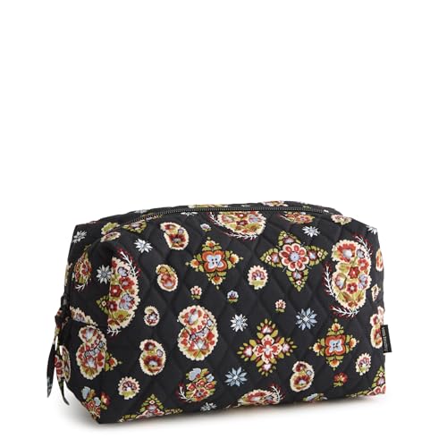 Vera Bradley Premium Cotton Large Cosmetic Makeup Bag - color: North Star Sky