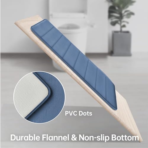 Memory Foam Bath Rug Set 3 Piece Non-Slip Mats,Absorbent Shaggy Super Soft U-Shaped Toilet Rug,Bathroom Carpets for Tub,Shower,Blue - color: Mist Blue