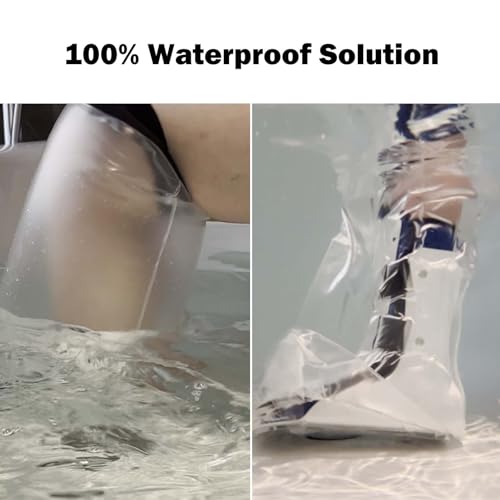 Cast Covers for Shower Leg, Waterproof Cast Cover for Showering, Cast Protector for Shower Leg Adult, Shower Boots for Foot After Surgery, Knee, Ankle, Foot (Diameter - 7.9") - color: Leg, style: Soft Black