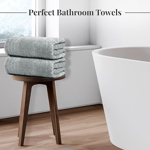 Tens Towels Pack of 4 Extra Large Bath Towels 30 x 60 Inches, 100% Cotton, Larger & Lighter Weight, Quicker to Dry, Super Soft and Absorbent, Perfect for Bathroom, Cool Grey - color: Cool Grey