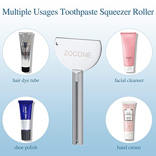 ZOCONE Toothpaste Squeezer, 6pcs Metal Tube Squeezer Key Stainless Steel Toothpaste Roller Tube Wringer for Paint, Cream, Cosmetic and Hair Dye(C) - color: C