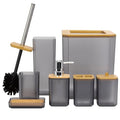 CERBIOR Bathroom Accessories Set 7 Piece Bath Ensemble Includes Soap Dispenser, Toothbrush Holder, Toothbrush Cup, Soap Dish for Decorative Countertop and Housewarming Gift (Gray) - style: Matte Black