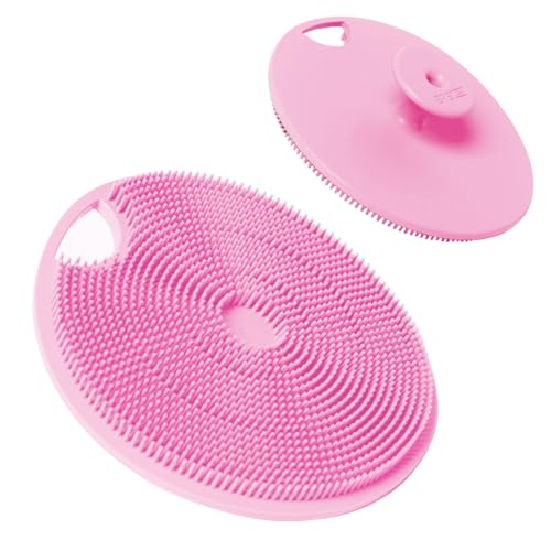 Boie USA Body Scrubber with Handle - Hygienic, Exfoliating Loofah Alternative - Feels Like Silicone Scrubber Gentle on Sensitive Skin, Hypoallergenic, BPA & Latex-Free, Made in the USA (Pink) - color: Pink