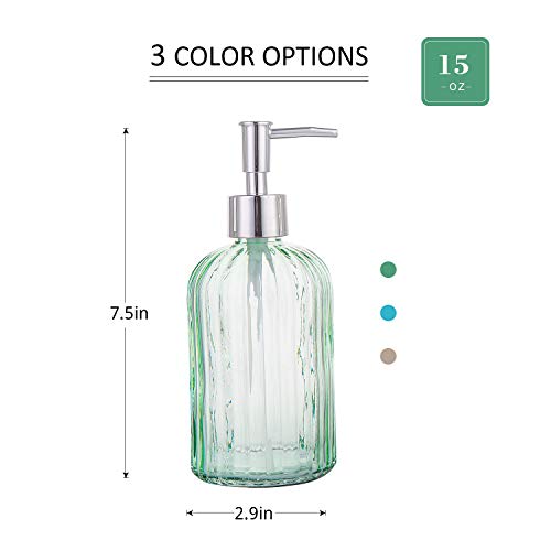 Bathroom Accessories Set, 15oz Glass Soap Dispenser Bottle for Bath Decor, 3 Pack Set - color: Multicolor/15 Oz