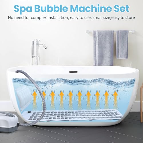Bathtub Spa Mat with Bubble Jet Massager – Portable Full Body Waterproof Massage Mat, 6-Speed Bubbles, Remote Control & Non-Slip Suction Cups for Ultimate Relaxation