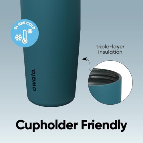 Owala FreeSip Sway Insulated Stainless Steel Water Bottle with Two-Way Spout, Built-In Straw and Bucket Handle, Made for Travel, School, and Sports, 30oz, BPA Free, Leak Proof, Denim - color: Denim, size: 30 Ounces