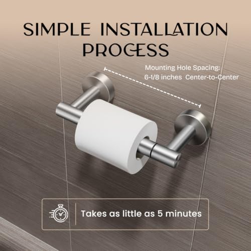 Day Moon™ Toilet Paper Holder Wall Mount, Modern Roll Holder for Bathroom, Stainless Steel Rustproof Double Post Pivoting Tissue Roll Holder for Bathroom, Classic, Brushed Nickel - color: Brushed Nickel