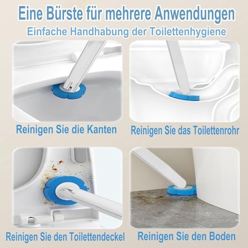 72 PCS Toilet Brush Refills,Toilet Cleaner Refill Pads Disposable Toilet Cleaning System Toilet Bowl Cleaners Scrubbing Pads for Bathtub Wash Basin(Only Refills，Only Fits for Ucaimao)-Blue - size: 72 refflls-Blue（Without Handle）