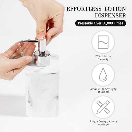 YMXYJM Bathroom Accessories Set, 4 Pcs Bathroom Accessory Set, Soap Dispenser, Toothbrush Holder, Qtip Holder Set, Bathroom Sets Complete, Bathroom Sink Set for Modern Home Decor, White - style: White