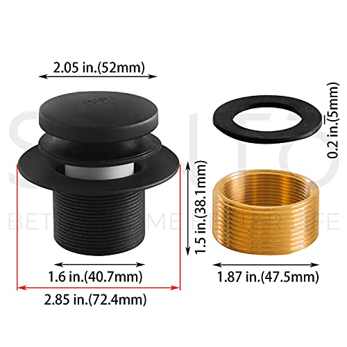 SENTO Black Tip-Toe Bathtub Drain Trim Set Assembly Stopper Kit, Fit Both 1-1/2 Inch or 1-5/8 Inch Strainer and Stopper, Heavy Duty Metal with Matching Screws, Easy Installation, Matte Black - color: Matte Black