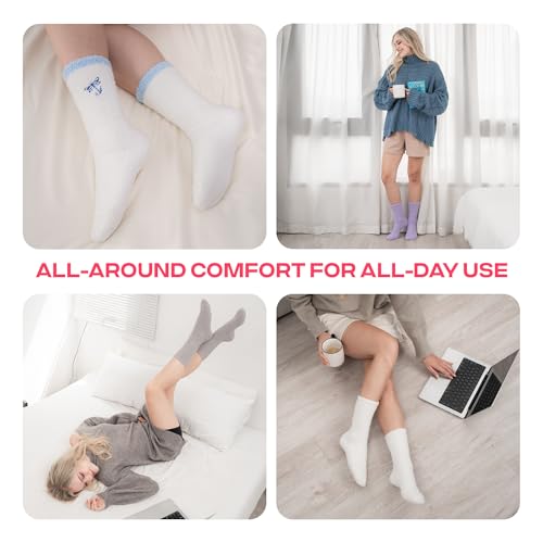CoolMate Cozy Soft Cloud Socks, Fuzzy Socks for Women - color: D.05 - Embroidered Dragonfly