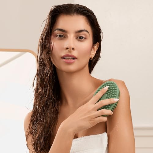 EcoTools Silicone Body Scrubber, for Gentle Cleansing & Exfoliating, 2-in-1 Silicone Scrubber & Body Massager, Hygienic & Durable Bath Accessory, Eco Friendly, Vegan, & Cruelty Free, 1 Count