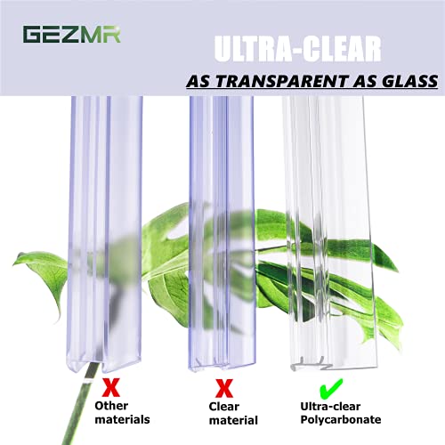 2-Pack Ultra Clear Shower Door Bottom Seal (5/16'' X 39'', Polycarbonate) Frameless Glass Shower Door Sweep Seal Strip - Stop Leaks and Create a Water Barrier - size: Standard - 5/16 inch (8mm) - N/A