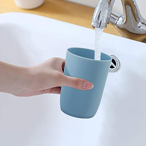 4-Pack Plastic Bathroom Tumbler Cups | Stackable Toothbrush & Mouthwash Cups | Reusable, Dishwasher Safe | 10oz (280ml) | 4 Colors for Travel