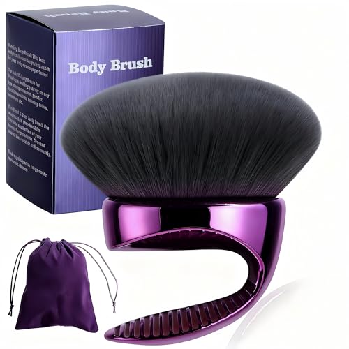 BS-MALL Extra-Large Multi-Purpose Body Brush – Luxury Travel-Friendly Self Tanning & Loose Powder Makeup Brush with Super Soft Bristles for Daily Use & Even Application