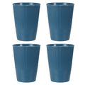uxcell 4 Pcs Simple Toothbrush Cup, 3.3 x 3.3 x 4.2 Dishwasher Safe Bathroom Tumbler Reusable Plastic Cup Set for Storing Toothpaste Combs, Dark Blue - color: Dark Blue